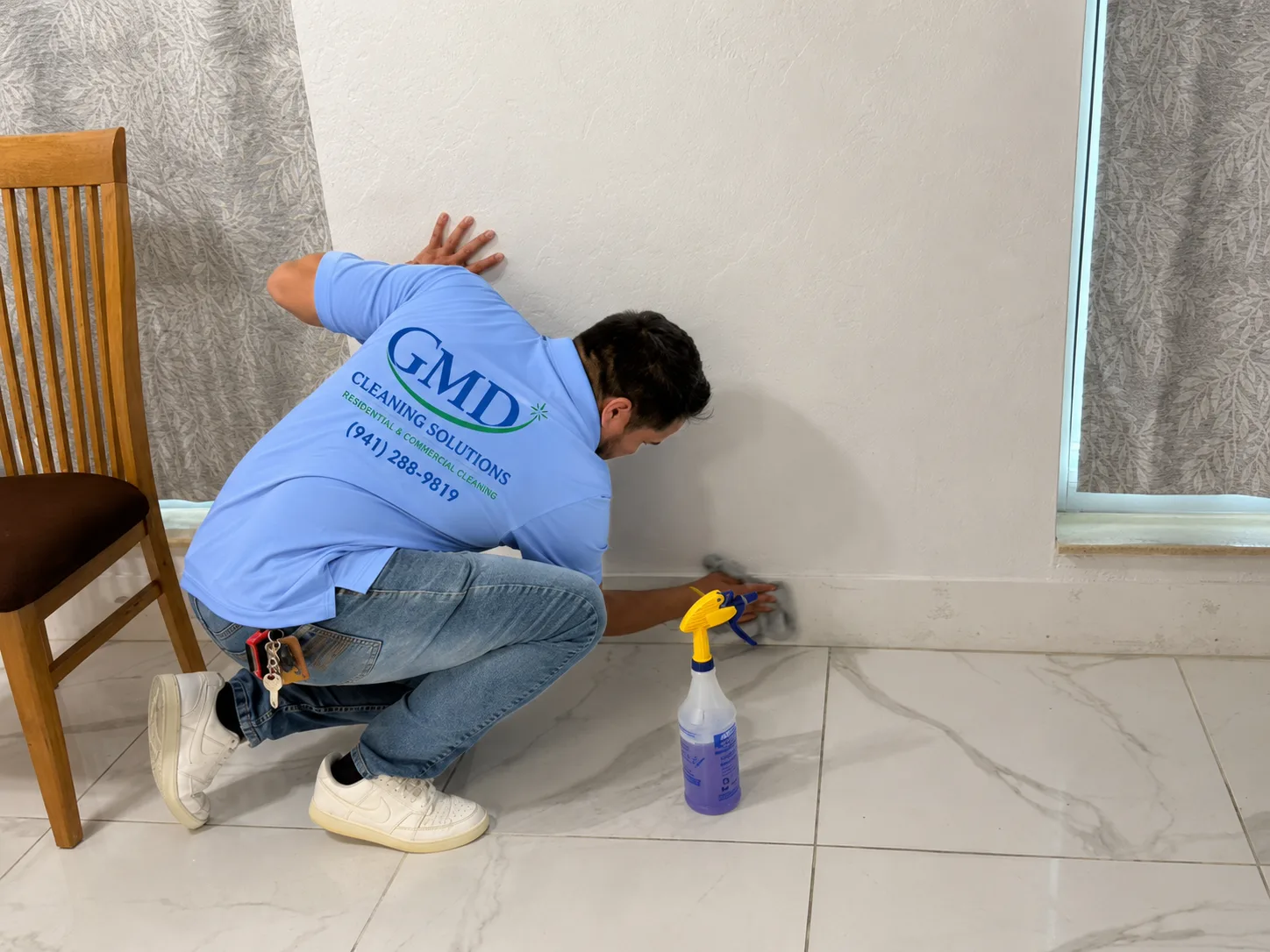 Baseboard scrubbing service